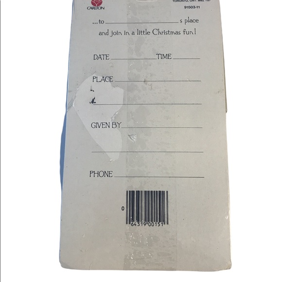 Vintage Christmas Party Invites 8 Count - Picture 2 of 8